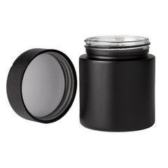 4Oz Glass Jar All Black With Child Proof Smooth Top Lid (20 pcs)