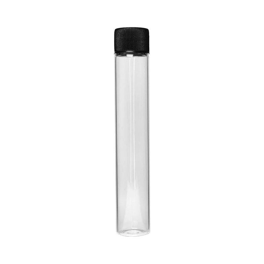 120mm Glass Tube Regular Non Child Proof Black Lid (200 pcs) 