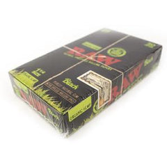 Raw Black Organic Hemp 1 1/4" Size Rolling Paper - 24 Packs/Display