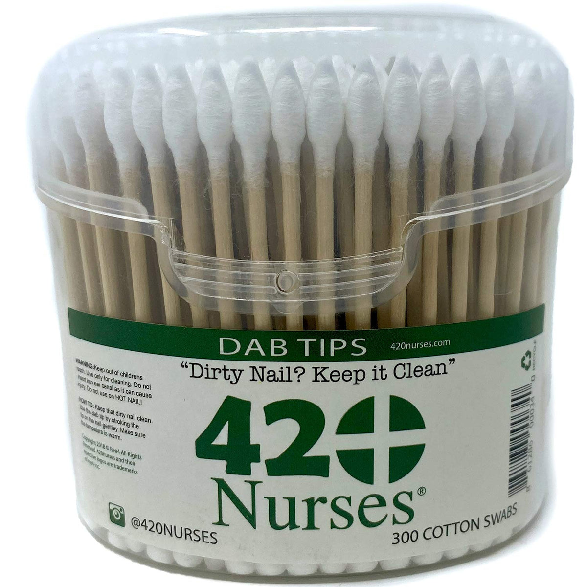 Dab swab Tips 100% cotton Wooden Handle