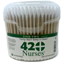 Dab swab Tips 100% cotton Wooden Handle