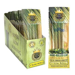 King Palm - 3 Slim Rolls - 1g - 24pk Display